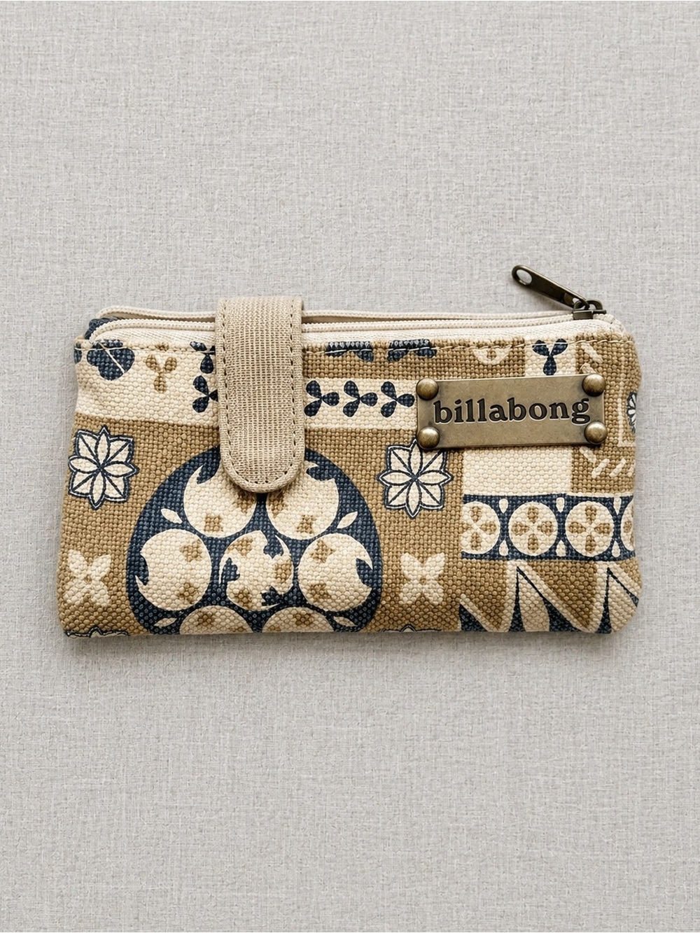 Vintage Billabong Canvas Zip Pouch Wallet Boho Surf Y2K